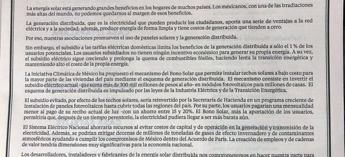 Bono Solar para paneles solares